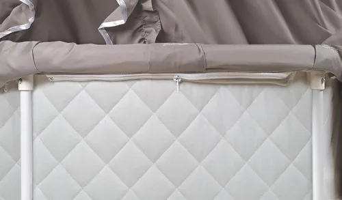 Vista 7 de Badger Basket Moisés Empress para bebé y cama de noche con ropa de cama, almohadilla y cesta de almacenamiento, gris/blanco