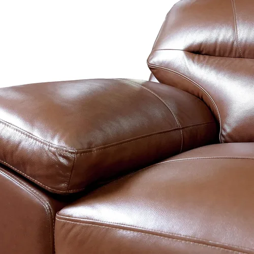 Vista 7 de Sunset Trading Jayson - Sofá de cuero de grano superior de 89 pulgadas de ancho Sofá de asiento profundo marrón castaño