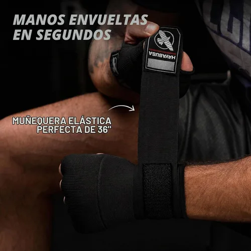 Vista 3 de Hayabusa Guantes de mano de gel rápido para boxeo Negro