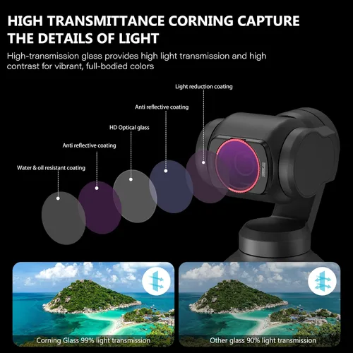Vista 3 de STARTRC Juego de filtros NDPL para DJI Osmo Pocket 4/3 Creator Combo Accesorios – Paquete de 4 ND/PL16, ND/PL 32, ND/PL 64, ND/PL256 (magnético)