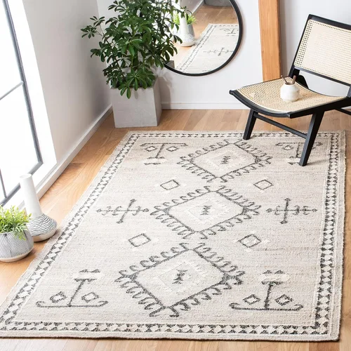 Vista 19 de SAFAVIEH Kilim Collection - Alfombra decorativa de 2 x 3 pies, color negro y marfil, yute de tejido plano hecho a mano, ideal para zonas de alto