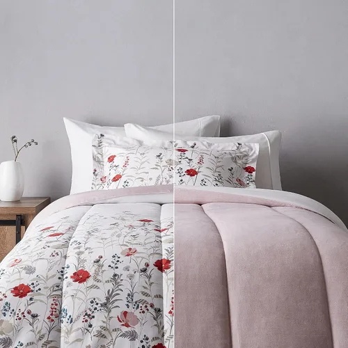 Vista 8 de Amazon Basics - Juegos de edredón tamaño Twin/Twin XL, ropa de cama reversible de microfibra ultra suave y ligera de 2 piezas, azul denim/rayas