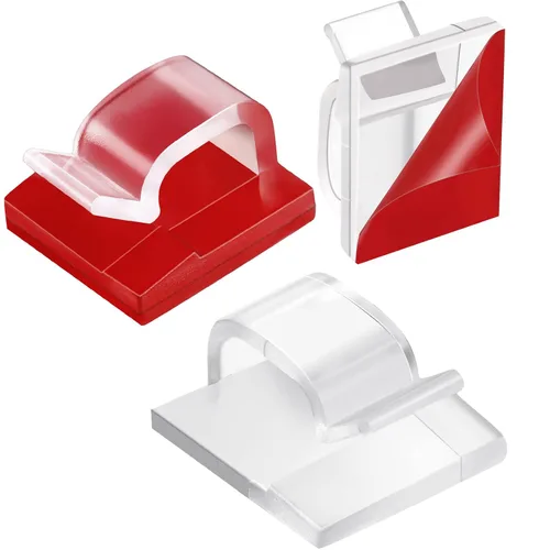Vista 6 de Maitys 60 Piezas Clips de Cable para Exterior Ganchos Adhesivos de Navidad Organizador de Cables Clips de Luz para Alambre Ocultador de Cables