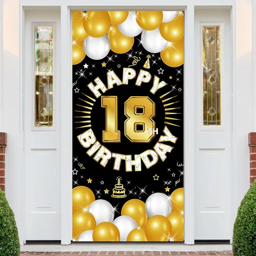 Vista 13 de Decoraciones de feliz cumpleaños número 16 para niños y niñas, pancarta de tela para cumpleaños de 16 años, suministros de fiesta de dieciséis años