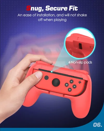 Vista 8 de MoKo Grip para Nintendo Switch OLED modelo Joycon & Switch Joy-Con, paquete de 2 Kit de mango ergonómico de agarre de mano compatible con Nintendo