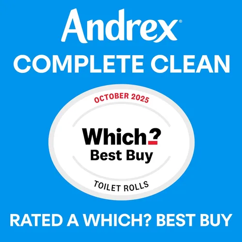 Vista 5 de Andrex 12 rollos de papel higiénico Complete Clean (anteriormente Andrex Classic Clean) Papel higiénico inmejorable con onda 3D única, certificado