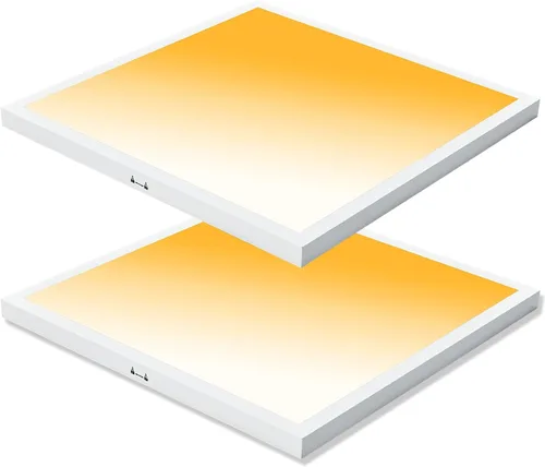 Vista 10 de Luces LED de panel de montaje en superficie negras 2x2, 40W-30W-20W y 5000K-4000K-3000K seleccionables, regulables de 0-10V, cuadradas, para cocina