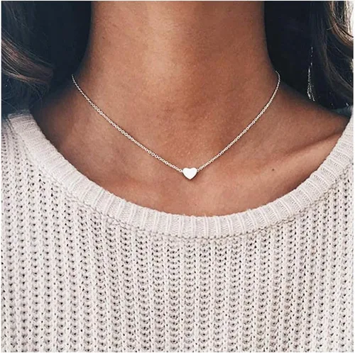 Vista 2 de Gargantilla para mujer, con dije en capas de moda chapado en oro de 14 quilates, juego de collar apilado, cadena de perlas de estrella de verano
