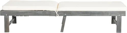 Vista 6 de SAFAVIEH Outdoor Collection Inglewood PAT6723D - Sillón ajustable con cojín de madera maciza y beige