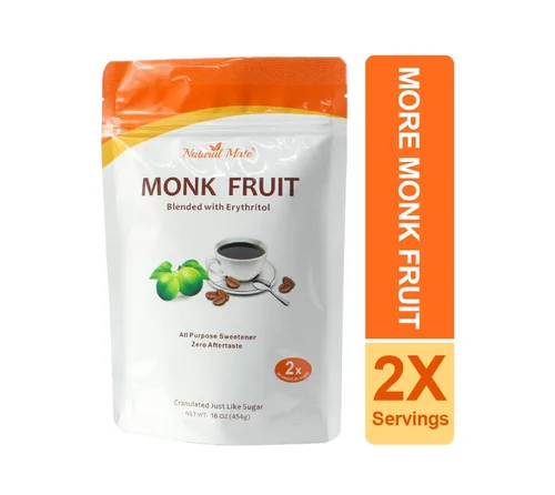 Vista 3 de Natural Mate Edulcorante de fruta de monje con eritritol (10 onzas), 1 paquete, sustituto de azúcar natural granular multiusos, reemplazo de azúcar