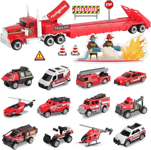 Vista 11 de Oriate Juguetes de granja para niños, juego de vehículos tractores realistas, juego de autos fundidos a presión, mini animales de granja educativos
