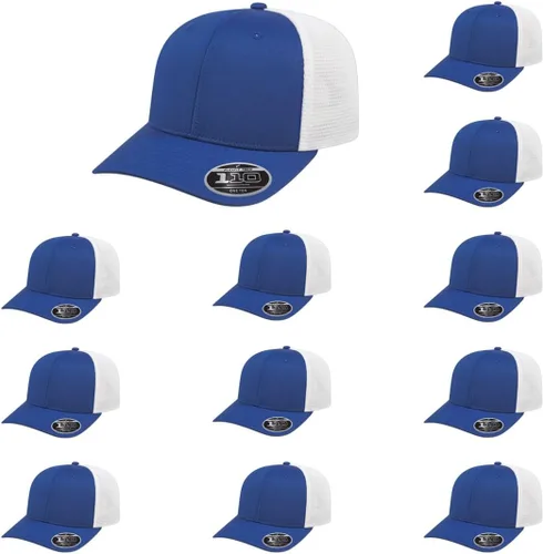 Vista 127 de Cap America i8502 Flexfit 110 Premium - Gorra de camionero de perfil medio con 6 paneles de malla trasera con protección UV y cierre ajustable