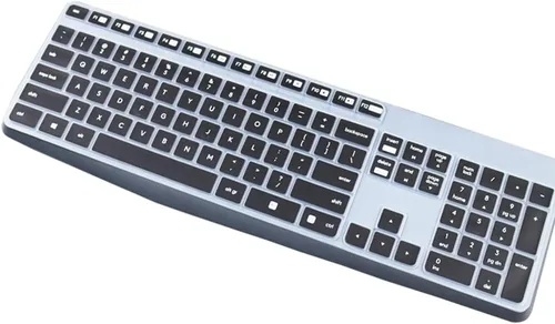 Vista 11 de Funda de silicona para teclado de escritorio ultrafina, compatible con Logitech K120 y MK120 teclado USB con cable (azul degradado)