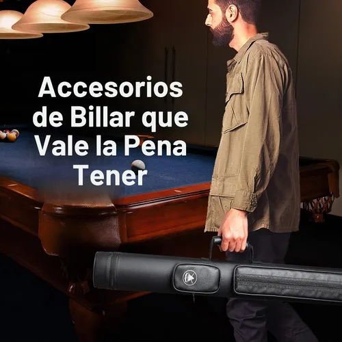 Vista 6 de Estuche para taco de piscina Adhafera, estuche duro 2 X 2 para palo de billar, hecho de accesorios de billar de cuero sintético Fit 2-Piece Cue Up