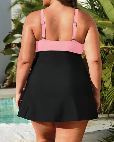 Vista 2 de Daci Trajes de baño de dos piezas para mujer, tankini fluido, con trajes de baño cortos