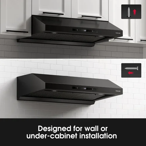 Vista 3 de GASLAND Master Campana extractora debajo del gabinete de 36 pulgadas, negro mate, 700 CFM para ventilador de escape de cocina de cocción de alta