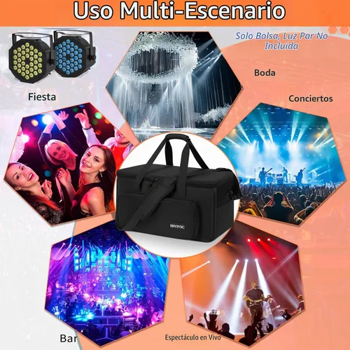 Vista 6 de IBVIVIC 4 Par Light Bag Funda Rígida Acolchada para Almacenamiento de Luces de Parola de Escenario