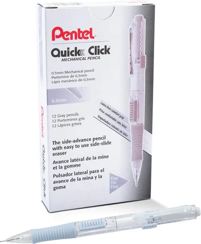 Vista 10 de Pentel QUICK CLICK - Portaminas (0.020 in), barril violeta, caja de 12 lápices (PD215V)