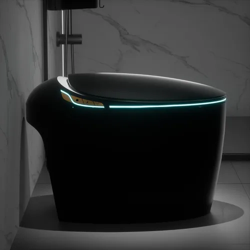 Vista 2 de WinZo Inodoro Bidé con Instalación de 10", Inodoro Inteligente con Bidé, Forma Ovalada Moderna, Apertura/Descarga Automática, Asiento Calefaccionado