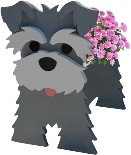 Vista 9 de Bamboo's Grocery LoKii Macetas de perro Boston Terrier, linda maceta de perro, contenedores de plantas con forma de animales, para plantas