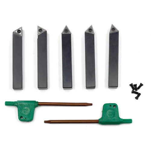 Vista 6 de OSCARBIDE 3/8 "Mini portaherramientas de torneado de torno de carburo indexable, herramientas de torno de metal inserta brocas con insertos