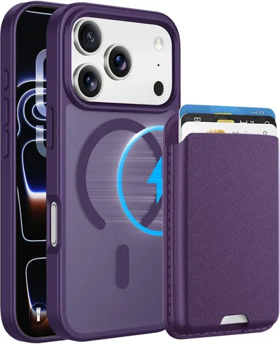Vista 93 de Funda magnética para iPhone 12 Pro Max, cartera magnética desmontable con soporte para tarjetas, [compatible con MagSafe] grado militar, a prueba