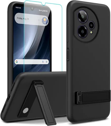 Vista 18 de Funda de teléfono compatible con Alcatel 1 2021 (5.0 pulgadas) con protector de pantalla de cristal, [3 formas de soporte] Funda protectora