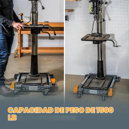 Vista 5 de Portamate PM-3500 base universal con ruedas de resistencia industrial para facilitar el transporte de herramientas eléctricas pesadas