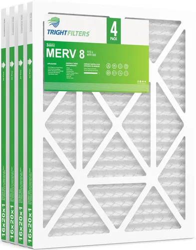 Vista 12 de TRIGHTFILTERS 12x12x1 Filtro de aire 4 paquete, MERV 8 Filtros de aire plisados de defensa contra el polvo de reemplazo para aire acondicionado HVAC