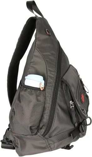 Vista 5 de bolso bandolera grande, mochila para portátil, bolso de mensajero cruzado, mochila de viaje para el hombro (A-Negro)