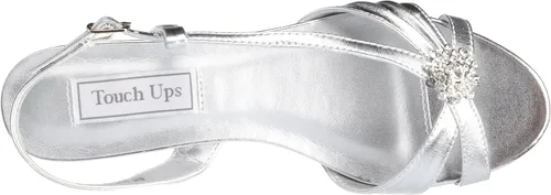 Vista 5 de Touch Ups Sandalias de cuña Geri hechas a mano para mujer, blanco satinado (White Satin), 5