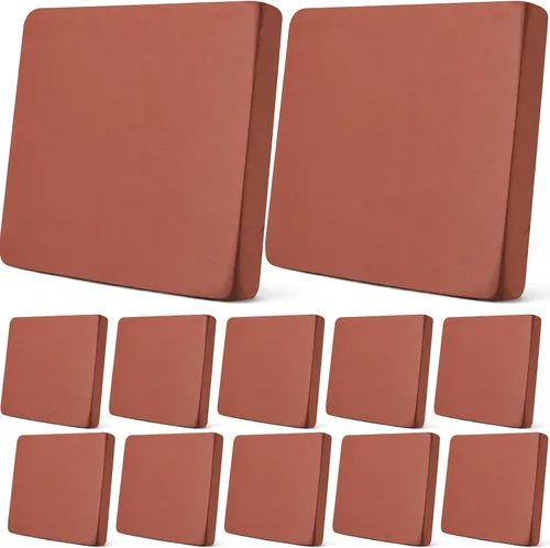 Vista 8 de Newwiee Juego de 12 fundas de cojín de repuesto para patio, exteriores, impermeables, elásticas, lavables, individuales, protectores de muebles