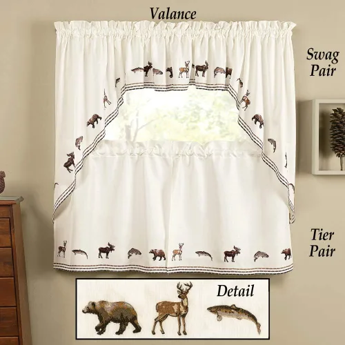 Vista 2 de RENAISSANCE HOME FASHION Lodge - Par de niveles bordados, 56 x 24 pulgadas