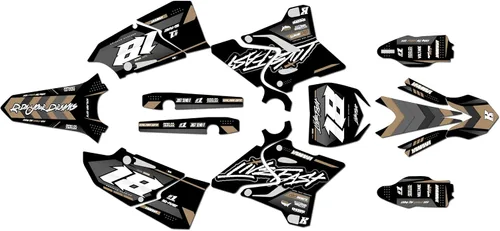 Vista 9 de Kit de gráficos para Yamaha YZ 250 (2015-2021) Serie Rebel Azul 09 mil - Kit de calcomanías gráficas personalizadas de carreras de motocross, sin