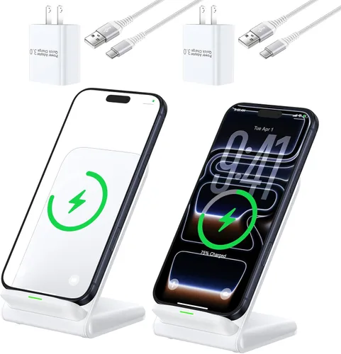 Vista 8 de Cargador inalámbrico Samsung S25 FE de 15 W, soporte de carga rápida para Galaxy S26+S26 Ultra S25 S24 FE S23 S22, para Motorola estación de carga