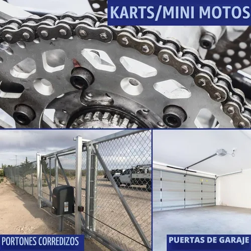Vista 6 de 40 cadena de rodillos, 3 pies con 1 eslabón conector, para Go-karts, scooters, minibicicletas.