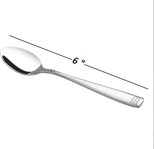Vista 2 de Obstnny Juego de cucharas de té de acero inoxidable de 12 piezas, cucharas pequeñas