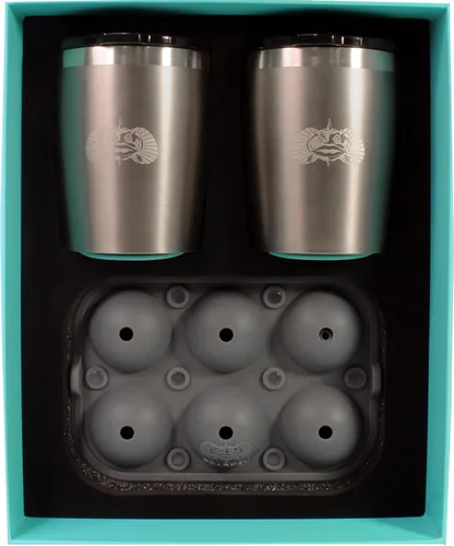 Vista 2 de Toadfish Paquete de 2 vasos de acero inoxidable con aislamiento de doble pared de 10 onzas sin vuelco, con bandeja para bolas de hielo y tapa fácil