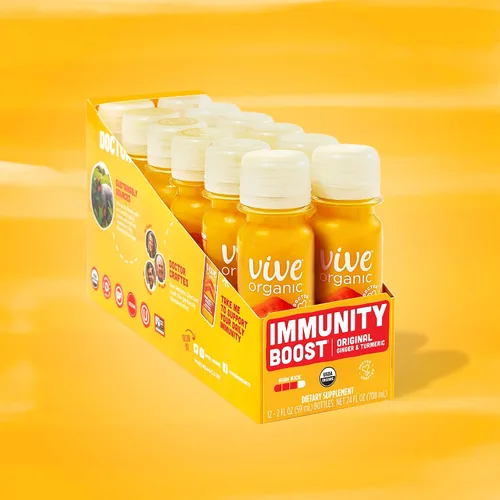 Vista 8 de Vive Organic Inmune Support Shot, jengibre prensado en frío, cúrcuma y equinácea, sin gluten, vegano, refuerzo de inmunidad original, 2 onzas