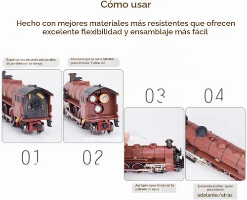 Vista 3 de Set de Tren Eléctrico de Aleación Modelo con Vagón y Pista Larga (Modelo 22918)