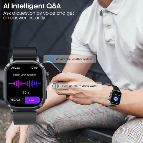 Vista 3 de AMOLED - Relojes inteligentes para hombres y mujeres, rastreador de actividad física con monitor de frecuencia cardíaca, estrés y sueño 24/7