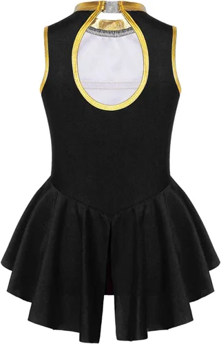 Vista 2 de Fldy Disfraz de maestro de circo para niñas y niñas, vestido de baile sin mangas, leotardo, traje de Halloween, cosplay