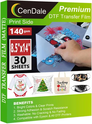 Vista 13 de CenDale Rollo de película de transferencia DTF de 8.3 pulgadas x 328 pies - Rollo de película DTF A4 mate para impresora DTF, película de rollo DTF