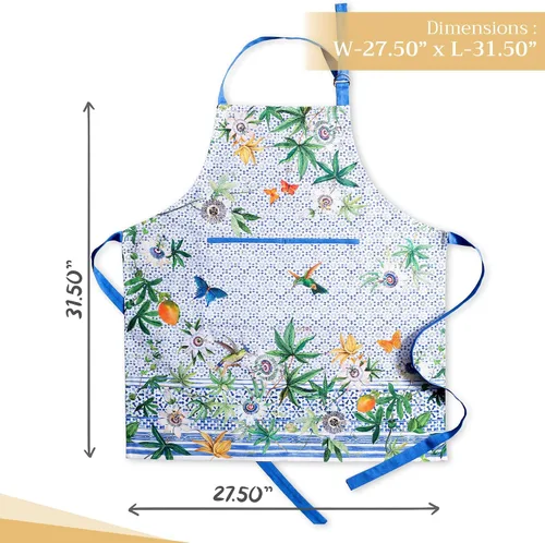 Vista 1043 de Maison d' Hermine Delantales para mujer con bolsillo, 100% algodón (27.50 x 31.50 pulgadas)