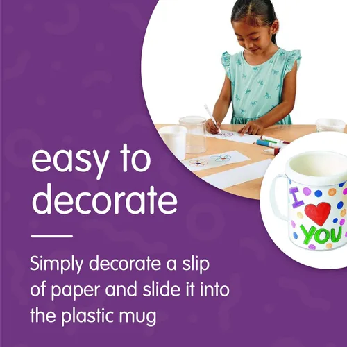 Vista 2 de Colorations Diseña tus propias tazas, gran proyecto de manualidades para niños, crea un recuerdo, 12 tazas, regalo ideal para el día de la madre