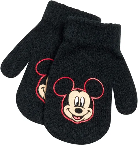 Vista 3 de Disney Conjunto de sombrero de invierno de Mickey Mouse y 2 pares de guantes o guantes (edad 2-7)