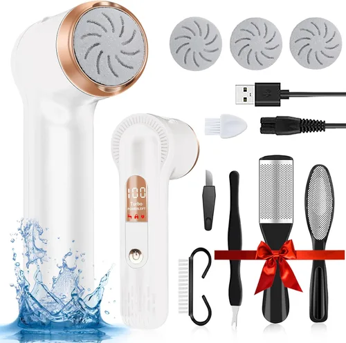 Vista 7 de LAVAED Removedor eléctrico de callos para pies, recargable, electrónico, IPX7, resistente al agua, kit de pedicura y pedicura, actualización
