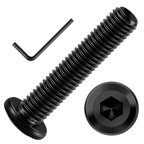 Vista 70 de Mywish M5 x 8mm 20 piezas de tornillos de cabeza plana con rosca hexagonal, pernos de acero inoxidable 304 para muebles con rosca completa, óxido