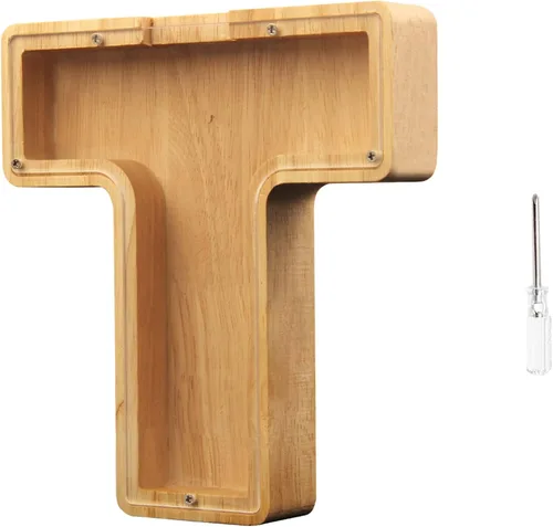 Vista 16 de TAONE Alcancía personalizada para niños, con grabado láser y letras de madera personalizadas
