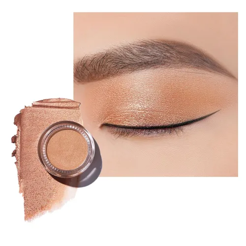 Vista 38 de Oulac Sombra de ojos en crema blanca brillante Iluminador a prueba de agua y sombra de ojos con purpurina de larga duración, color natural
